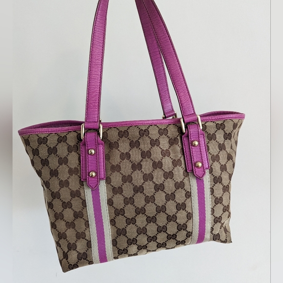 Gucci brown monogram with pink sherry line shoulder bag - Picture 9 of 17